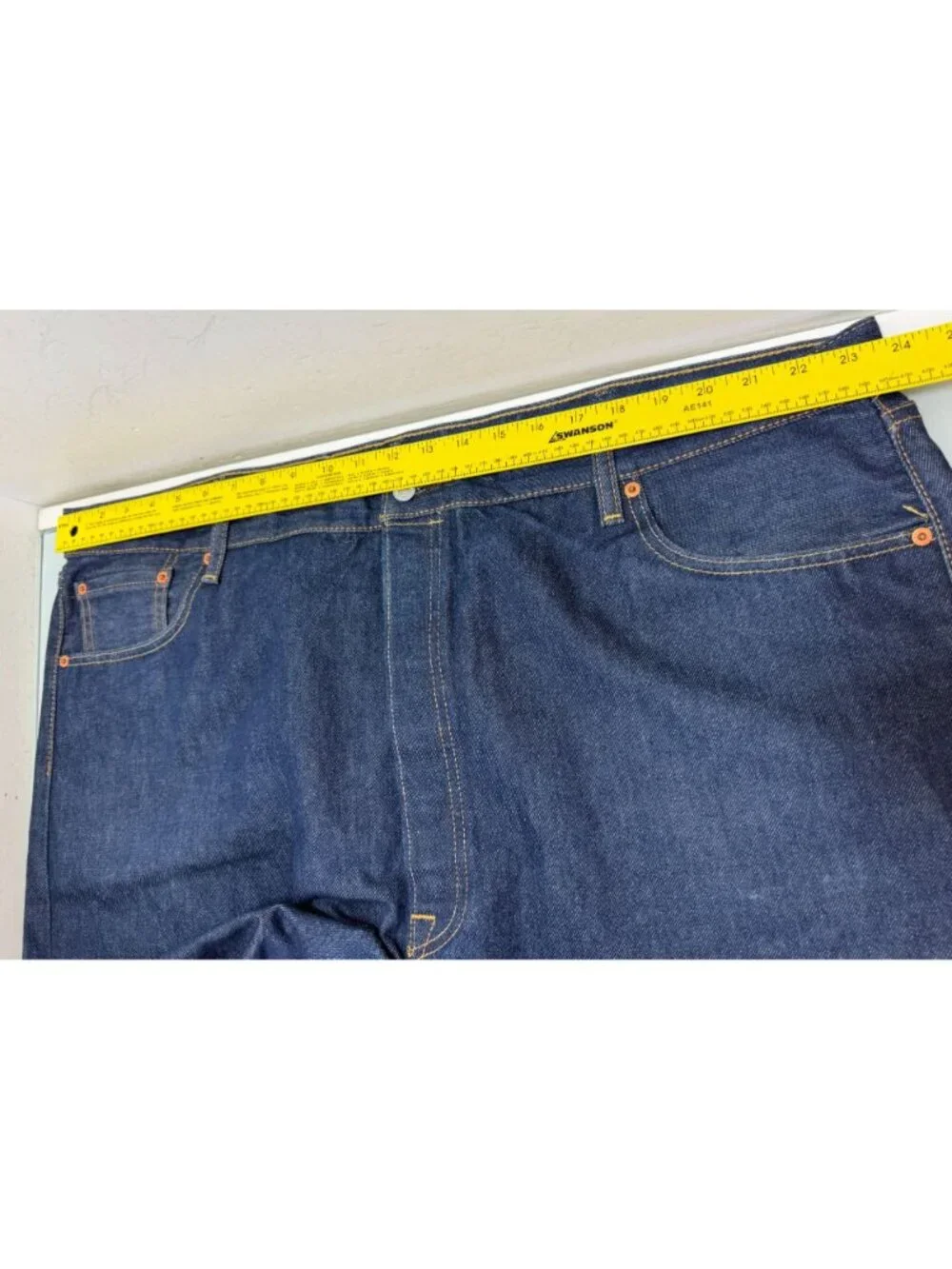 Levis 501 Jeans Men's 48X29 Raw Denim Button Fly Straight Leg
